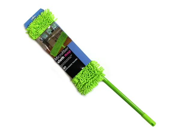 Bulk Buys OB617 — Adjustable Microfiber Dust Mop with Colorful Heads