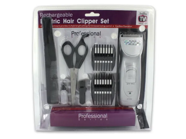 bulk buys OB644 - Cordless Rechargeable Hair Clipper Set with Accessories