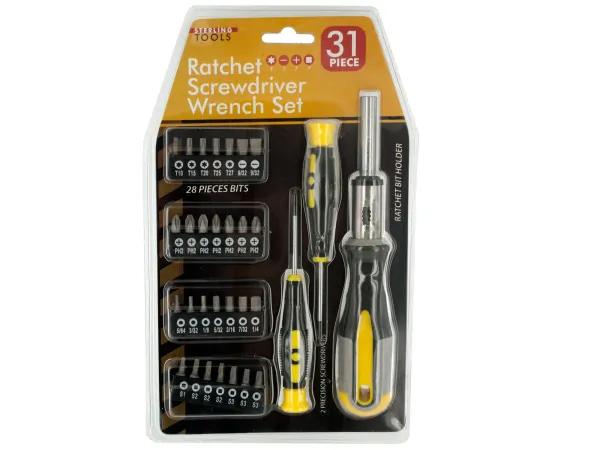 STERLING OC583 — 31-Piece Ratchet Screwdriver & Bit Wrench Set