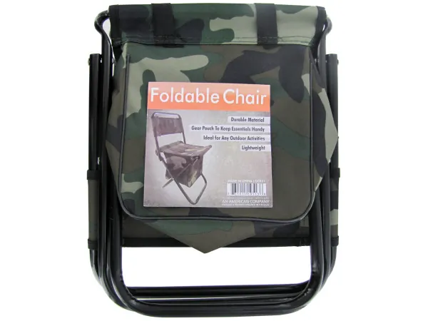 Bulk Buys OC691 — Lightweight Camouflage Folding Camping Chair with Pouch