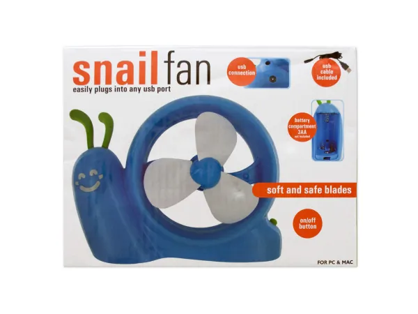 bulk buys OD411 - Cute Battery Operated Snail USB Fan for Kids