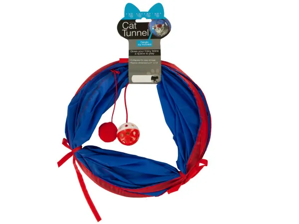 Bulk Buys OD476 — Cat Tunnel with Dangle Toys