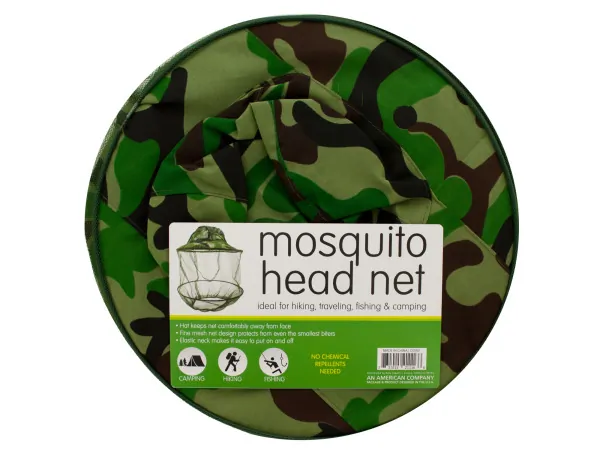 Bulk Buys OD901 — Camouflage Mosquito Protection Head Net Hat