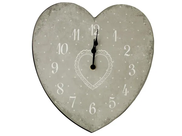 bulk buys OD965 - Charming Heart Shaped Polka Dot Wall Clock