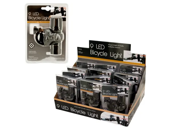 Bulk Buys OD985 — 9 LED Bicycle Light with Versatile Use & Display