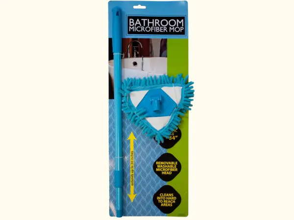 Bulk Buys OF432 — Bathroom Microfiber Mop with Telescopic Handle