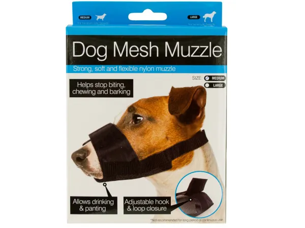 Bulk Buys OF792 — Adjustable Breathable Nylon Mesh Dog Muzzle - Medium/Large