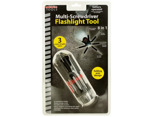 STERLING OF807 — 8-in-1 Multi-Screwdriver Flashlight Tool