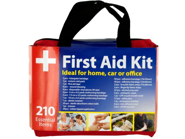 Bulk Buys OL377 — Comprehensive First Aid Kit with Easy Carry Case