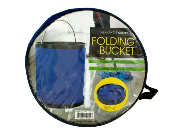 bulk buys OL406 - Compact Collapsible Nylon Bucket with Metal Handle