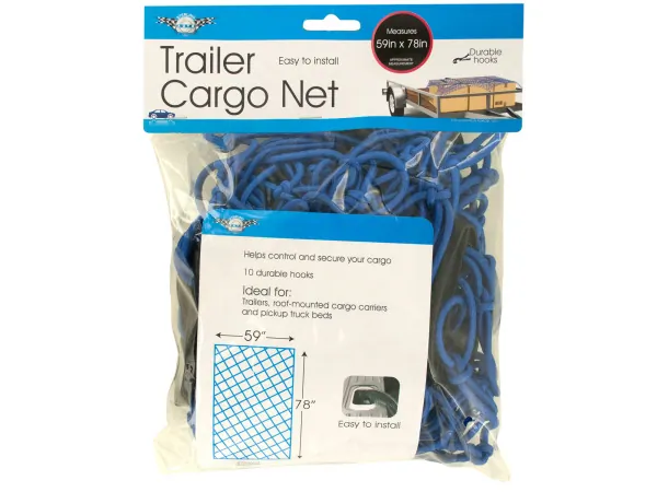 STERLING OL422 — Heavy-Duty Trailer Cargo Net with Hooks - 59" x 78"