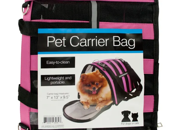 Bulk Buys OL833 — Lightweight Vented Pet Carrier with Reflective Stripes