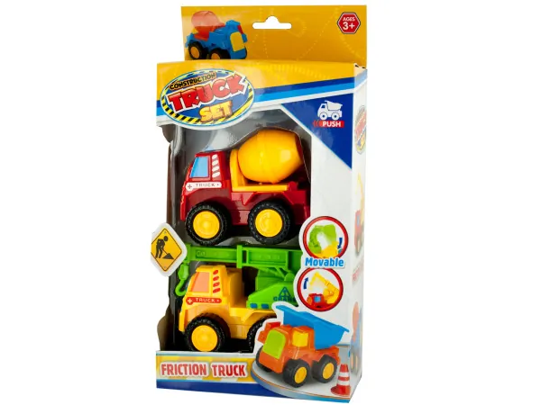 Bulk Buys OL923 — Mini Construction Friction Truck Playset - 2 Piece Set