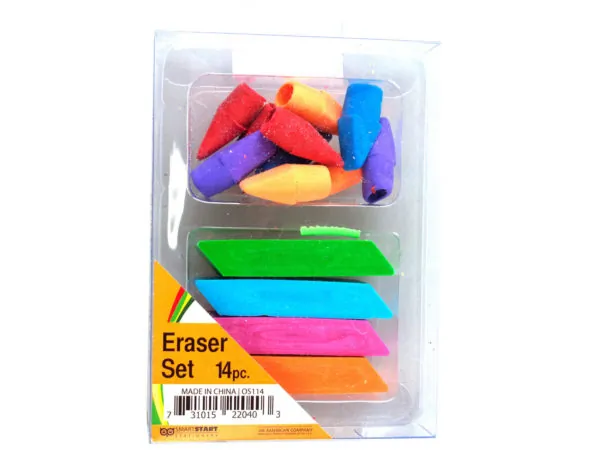 Bulk Buys OS114 — Vibrant 14-Piece Eraser Collection