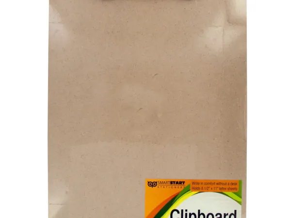 bulk buys OR405 - Wooden Clipboard with Metal Clip