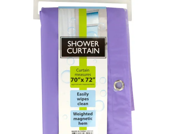 Bulk Buys OS169 — Magnetic Hem Shower Curtain - Assorted Colors