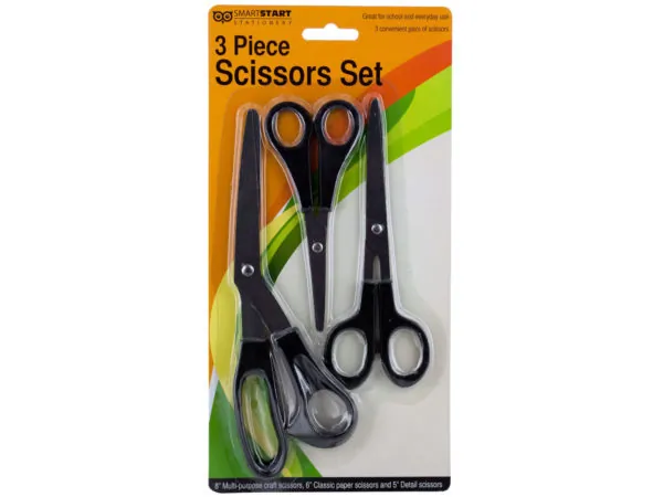 bulk buys OS171 - Versatile 3-Piece Stainless Steel Scissors Set