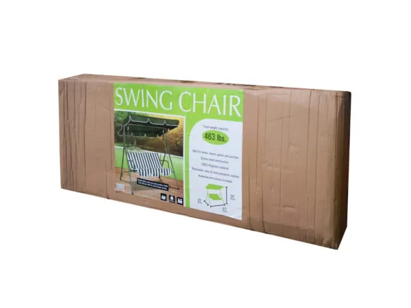 Bulk Buys OS233 — Premium Green Striped Outdoor Canopy Swing Chair