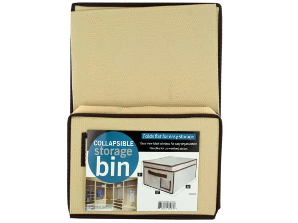 Bulk Buys OS310 — Textured Collapsible Storage Bin with Flip Lid