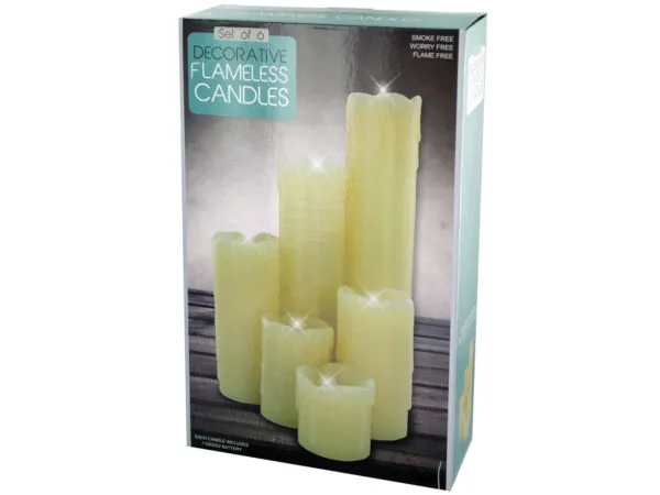 Bulk Buys OS329 — Decorative Flameless Pillar Candles Set