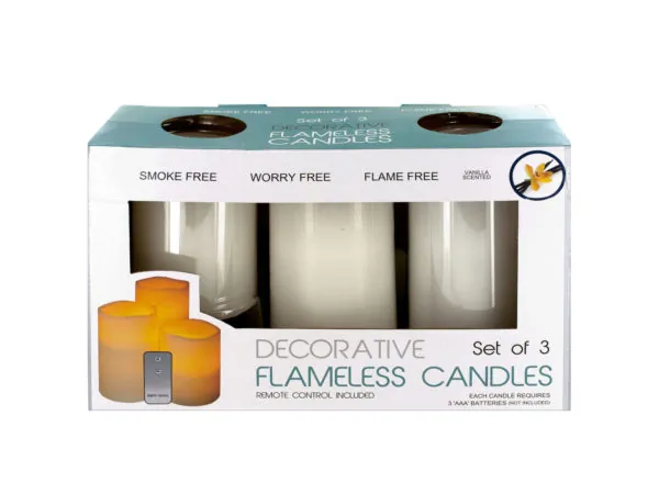 Bulk Buys OS332 — bulk buys OS332 Flameless Vanilla Candles with Remote Control, White