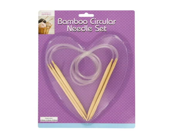 bulk buys OS349 - Bamboo Circular Knitting Needle Set