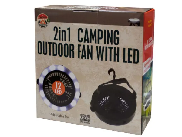 Bulk Buys OS900 — 2 in 1 Camping Outdoor Fan with LED Light
