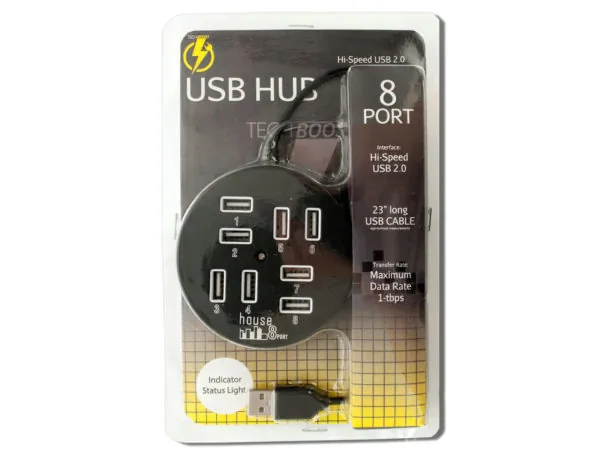 Bulk Buys OS903 — High-Speed 8-Port USB Hub with Status Light