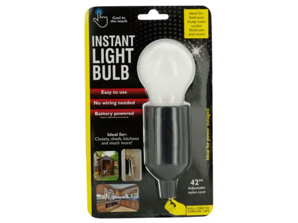 Bulk Buys OS909 — Instant LED Light Bulb with Pull Cord