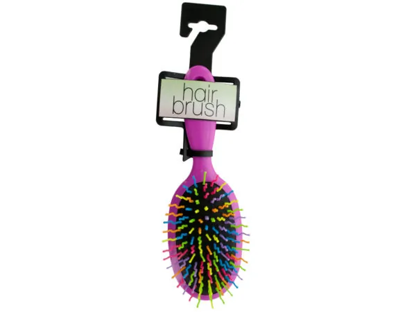 Bulk Buys OS946 — Multi-Color Paddle Hair Brush with Scalp Massage