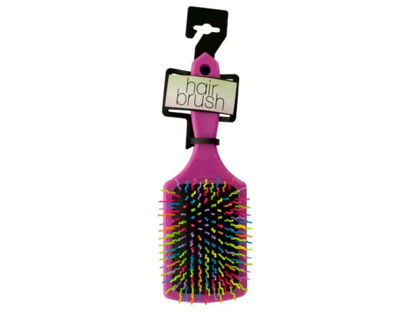 Bulk Buys OS947 — Vibrant Multi-Colored Paddle Hair Brush