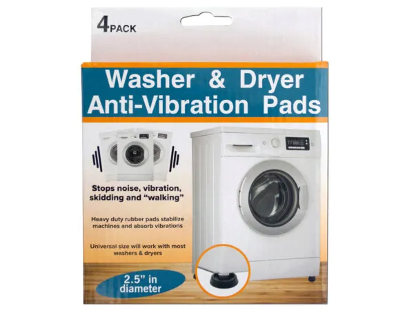 Bulk Buys OT235 — Universal Washer & Dryer Anti-Vibration Pads - 4 Piece Set