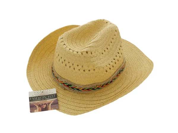 Bulk Buys OT355 — Western Style Woven Fashion Hat