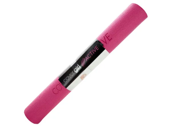bulk buys OT749 - Cover Girl Active Non-Slip Pink Yoga Mat