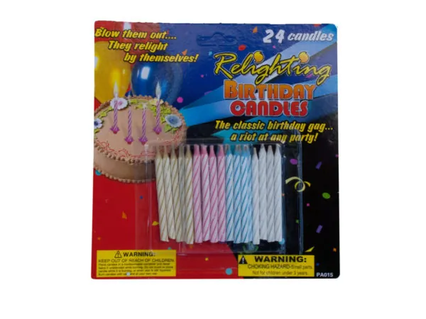 Bulk Buys PA015 — Mischievous Relighting Birthday Candles - Set of 24