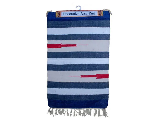 Bulk Buys OT869 — Vibrant Multi-Colored Striped Cotton Area Rug
