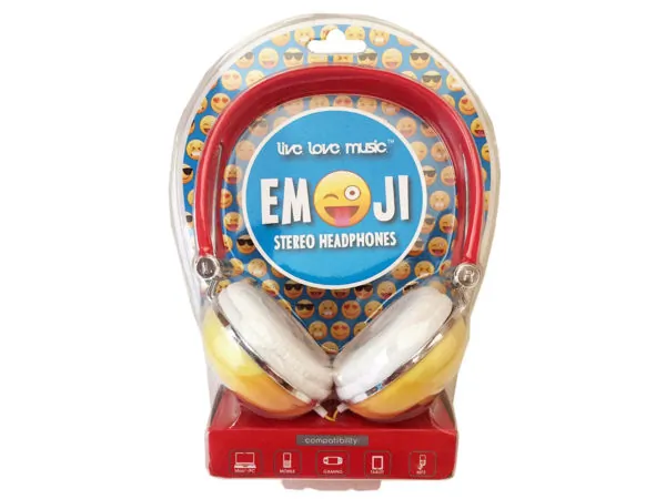 bulk buys OT878 - Fun Emoticon Over-Ear Stereo Headphones for Kids