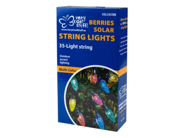 bulk buys OT989 - Balls and Berries Solar String Lights in Countertop Display