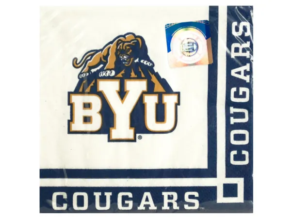 bulk buys PB520 - BYU Cougars Beverage Napkin Set - 20 Pack