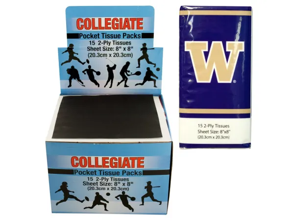 bulk buys PB673 - Washington Huskies Portable Tissue Packs Display Stand