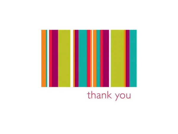 Bulk Buys PC876 — 15 Count Multi Color Stripe Thank You Cards & Envelopes Set