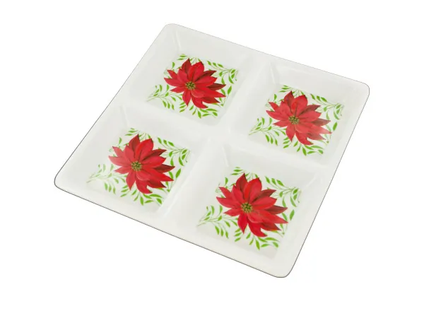 Bulk Buys SA612 — Sectioned Poinsettia Party Tray