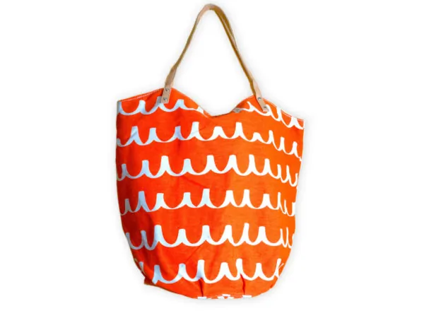 Bulk Buys SC580 — Multi-Purpose Orange Scribble Canvas Bucket Tote