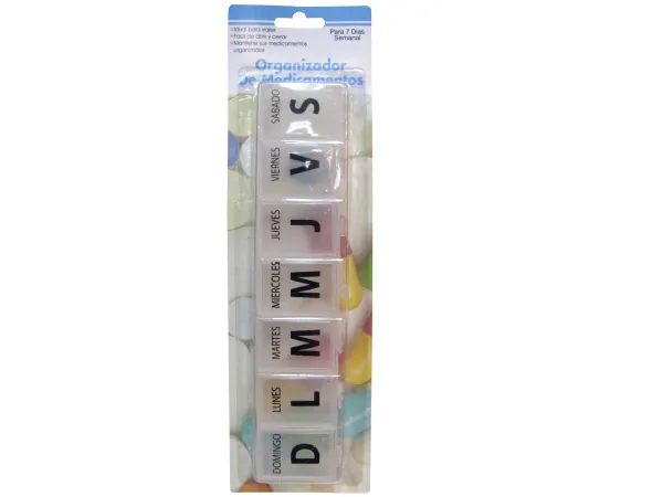 Bulk Buys SP001 — Large Spanish Language 7-Day Pill Box