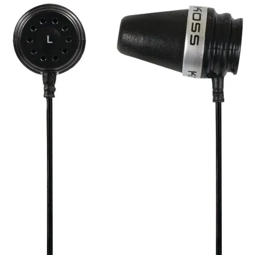 Koss SPARKPLUG VC K — Koss In-Ear Stereophone with Microphone Element Connects to Tubular Port, Black