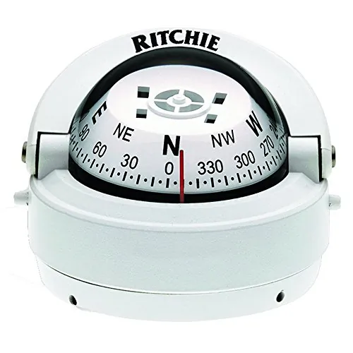 Ritchie S-53W — Ritchie S-53W Explorer Compass - Surface Mount - White