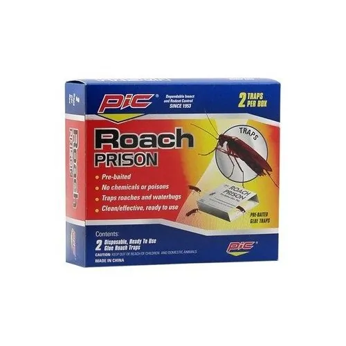 PIC PEPCORP — PIC(R) RP Roach Prison Covered Insect Glue Trap, 2 pk
