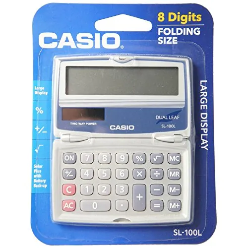 Casio SL-100L — CASIO(R) SL-100L Solar Calculator with Folding Hard Case