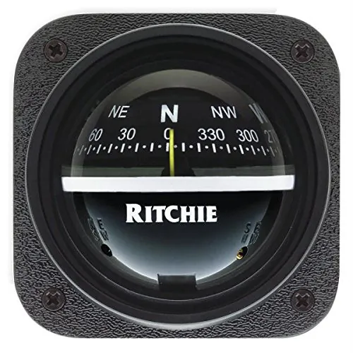 Ritchie V-537 — Ritchie V-537 Explorer Compass - Bulkhead Mount - Black Dial