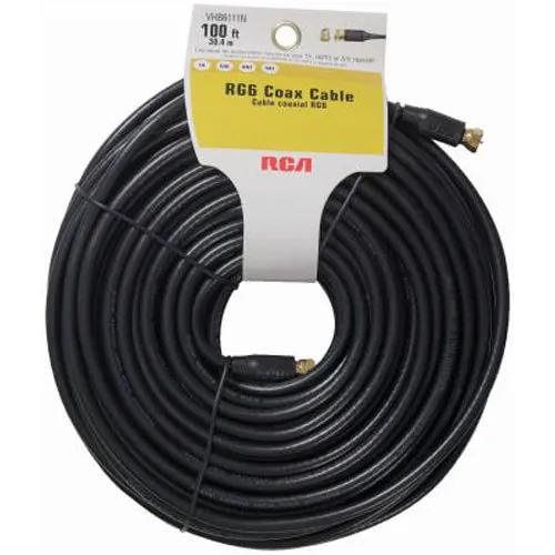 VOXX RCAVHB6111R — Rca Rg6 Coaxial Cable (100ft; Black) RCAVHB6111R